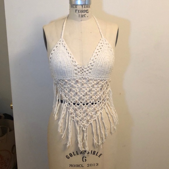 Boho Macrame Top with Shells and Fringe - Picture 4 of 5